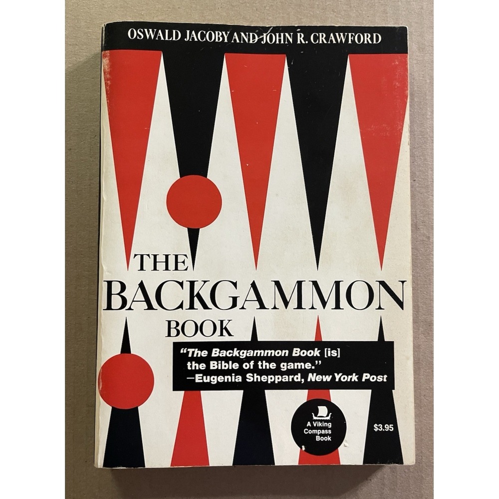 Vintage 1970's‎ The Backgammon Book by Jacoby & Crawford-Sixth Edition-Paperback